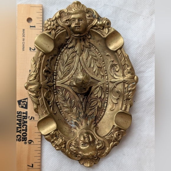 Vintage 1920s 1930s Art Deco Ashtray | Bruxelles Belgium | Brass Boy Peeing - Picture 8 of 10